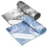 2 Peças De Toalha De Ioga Antiderrapante Quente Tapete De Ioga 180 Cm X 63 Cm Cobertor De Ioga Absorvente De Suor Macio Acessórios De Ioga Multicoloridos Toalha De Treino Para Academia Pilates Ioga Preto E Azul 
