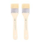 2 Peças Lidar Com Pincel Tinta Pequena Aparar Escova De Estêncil De Madeira Pincel De Pintura De Parede De Madeira Pincéis De Parede Pincéis Curtos Churrasco Bambu Pincel De Óleo