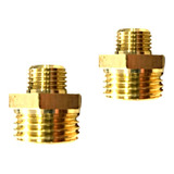 2 Peças Niple Redução Conexão Latão 1 2 3 8 Rosca Bsp kit