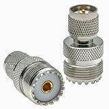 2 Peças PL259 UHF Adaptadores Coaxiais Mini UHF Macho Para Conector De Antena UHF SO239 Fêmea Adaptador Mini PL259 UHF Macho Para Rádio CB Rádios WiFi Rádios Modelo SM 50 SM 120 Ect