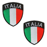 2 Peças Remendo Da Bandeira Do Escudo Da Itália Bordado Em