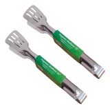 2 Pegador De Carne Churrasco Salada Alimento Aço Inox 28 5cm