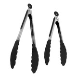 2 Pegadores Inox Grande E Pequeno Ideal Churrasco E Salada
