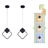 2 Pendente Led Losango Moderno Preto Cabeceira Lavabo Ilha Cabo 2m Luz 3 1 Green Age
