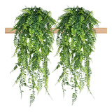 2 Pendente Samambaia Planta Artificial Jardim Vertical Folha