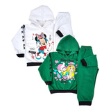 2 Pijama Conjunto Manga Longa Punho Menina Infantil Inverno