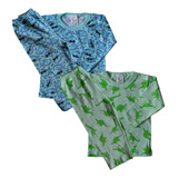 2 Pijama Infantil Manga Longa Calça Malha Menino Frio 4 8