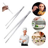 2 Pinças Profissional Culinária Gastronomia Inox 20cm E 30cm