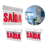 2 Placa Saída Emergência 1 Lado Luz Sinalização 1w 6500k