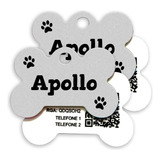 2 Placas Pet Identificação Cachorro Gato Gravada Qr Code