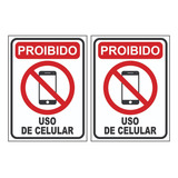 2 Placas Proibido Uso De Celular 20x15cm Ps1mm