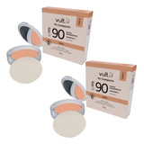 2 Pó Compacto Facial Cor Médio Fps 90 Vult 6g Proteção Uva