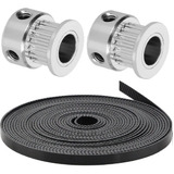 2 Polias Gt2 20d Furo 8mm 2 Metros Correia 6mm Alma De Aço