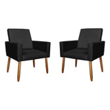 2 Poltrona Nina Decorativa Pés Palito