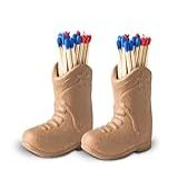 2 Porta Fósforos De Bota De Cowboy Com Decoração De Atacante Suporte De Fósforo De Banheiro Suporte De Cerâmica Com Pote De Fósforos