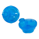 2 Porta Leite Pote Dosador Pó Papinha Menino Azul