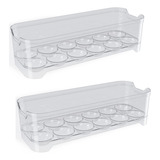 2 Porta Ovos Acrílico Empilhável Geladeira P 12 Ovos Prático