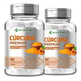 2 Potes Suplemento Em Cápsulas Curcuma 500mg 120cáps Sabor Sem Sabor