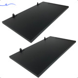 2 Prateleira 50x30 Mdf Preto C Suporte Cozinha Quarto Sala