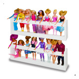 2 Prateleira Organizadora Bonecas Barbie Brinquedo 60x20x7