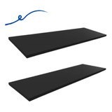 2 Prateleiras Mdf Preto Tx 90x25 Dormitorio Sem Suporte