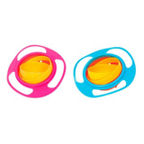2 Pratos Pote Para Lanche Infantil Que Gira Tigela Mágico