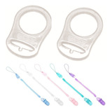 2 Prendedor De Chupeta Universal 2 Anel Adaptador Chupeta