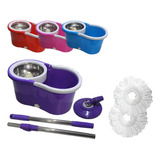  2 Promoção Mop 360 Cesto Inox Esfregao C refil Mic fibra