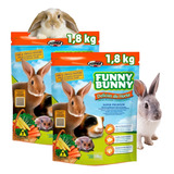2 Ração Funny Bunny Delicia Da Horta 1 8kg Coelho E Roedores
