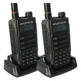2 Radio Baofeng Longo Alcance Portátil Uv 16 Plus Walkie Tok Bandas De Freq ência Uhf Vhf Cor Preto