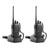 2 Rádios Baofeng Comunicador Orinal Até 4km Vox Uso 8h 16ch Bandas De Freq ência 400 470mhz Cor Preto