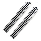 2 Ralo Linear 6x50cm Grelha Alumínio Caixa Coletor De Água