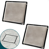 2 Ralo Oculto 15x15 Inox Invisível Quadrado Nãoé Pvc Kit 2un
