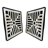 2 Ralos 20x20 Com Grelha Alumínio 75mm E Tela Protetora