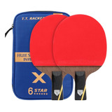2 Raquetes De Ping Pong Huieson X6 6 Estrelas Cabo Curto