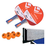 2 Raquetes De Ping Pong Vollo 6 Bolas 1 Star Rede Alicate