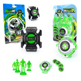 2 Relógios Ben 10 Ominitrix Lançador Disco Luz E Som
