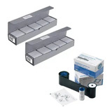 2 Ribbon Datacard Preto 532000 053 1000 Cartões Pvc Branco