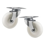 2 Roda Aço Inox 3 Pol Giratoriar Roda Nylon S freio Colson