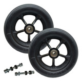 2 Roda Dianteira Aro 6 Maciça Para Cadeira De Rodas