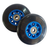 2 Roda P Patinete E Patins Miolo Azul 100mm 4 Rolamentos