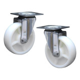 2 Rodízio Inox 5x2 Giratória Reboque Encalhe Carreta Lancha