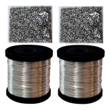 2 Rolo De Arame Inox Rigido Duro 2000 Ilhos Apicultura