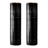2 Rolos Bobina Filme Stretch Preto 500x25mic C 250m 3kg