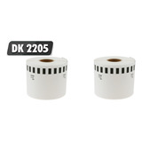 2 Rolos Dk 2205 Etiqueta Compativel 62x30m Dk2205 Phs