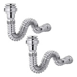 2 Sifao Sanfonado Flexível Cromado P Pia Kit Universal