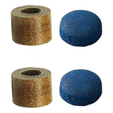 2 Solas Master De Couro Azul Para Taco De Sinuca Virolas