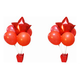 2 Suporte Bexiga Pega Balão 9 Vareta Imita Gas Helio 50cm