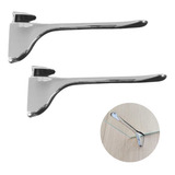 2 Suporte Pelicano Para Prateleira Vidro Madeira Mdf Par