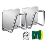 2 Suportes De Esponja Bucha Pia Inox Louça Gancho Cozinha